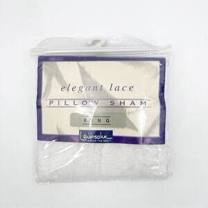 LEVINSOHN Pillow Sham King Size White Elegant Lace Romantic Shabby Chic Cottage